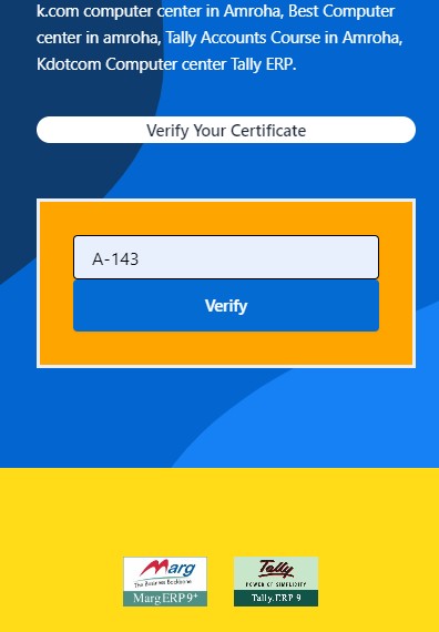 k.com-computer-center-amroha-verify-certificate-Result